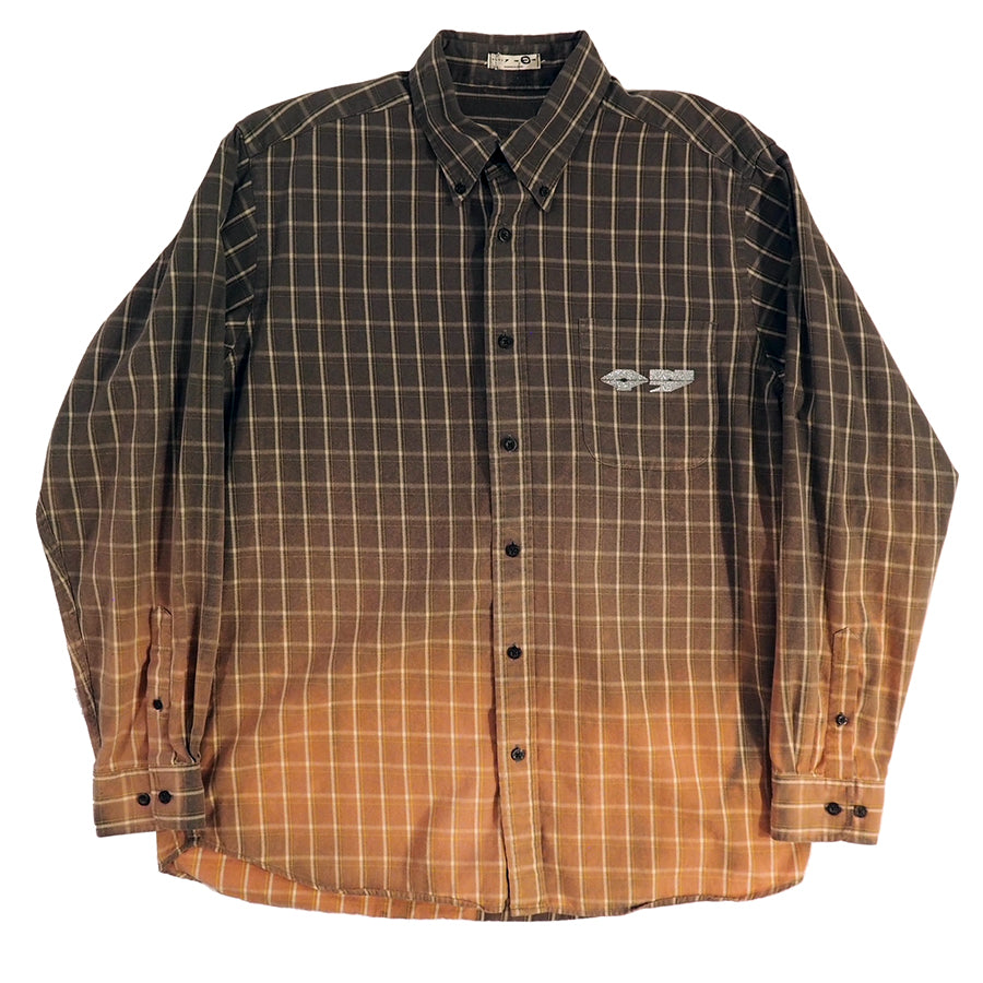 BURST ORANGE LAMBO LOGO VINTAGE FLANNEL LS SHIRT