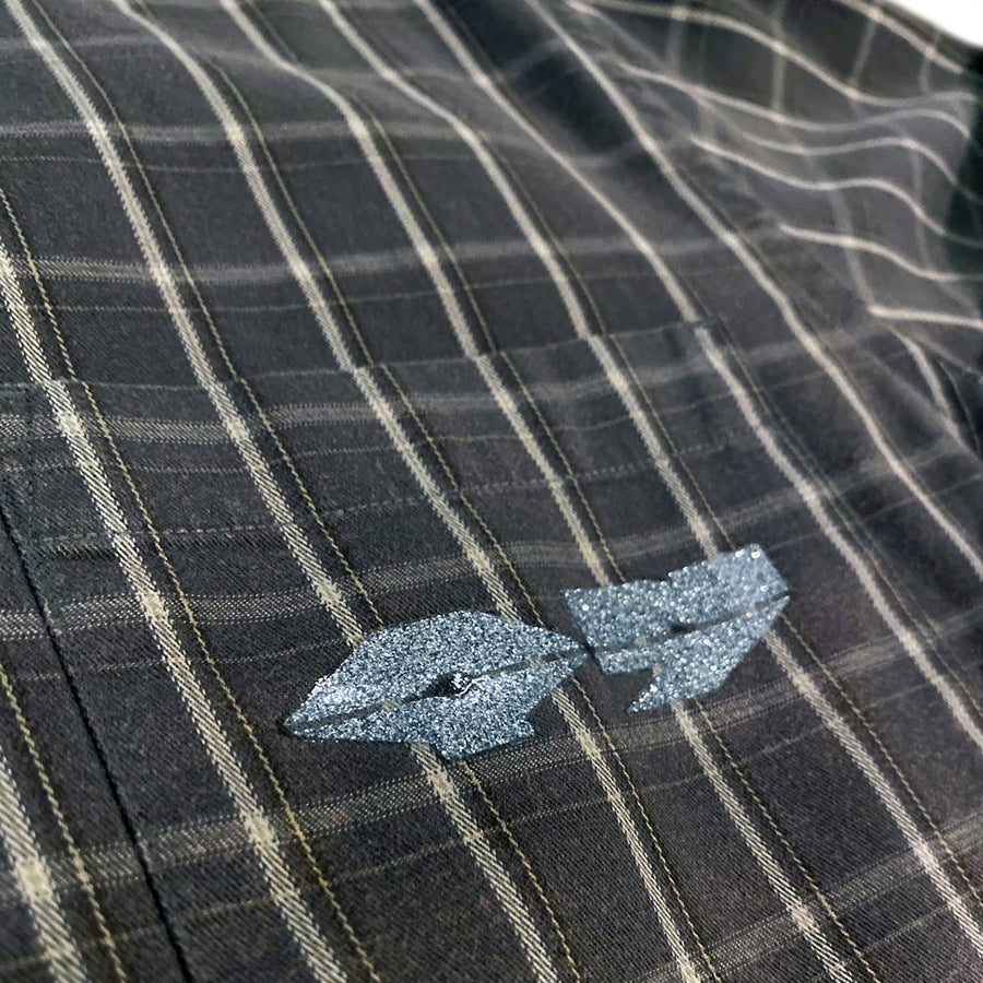 BURST ORANGE LAMBO LOGO VINTAGE FLANNEL LS SHIRT