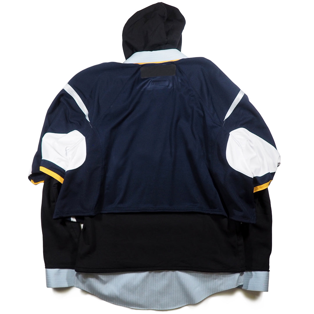OVRLNDR JERSEY DRESS HOODIE - NAVY