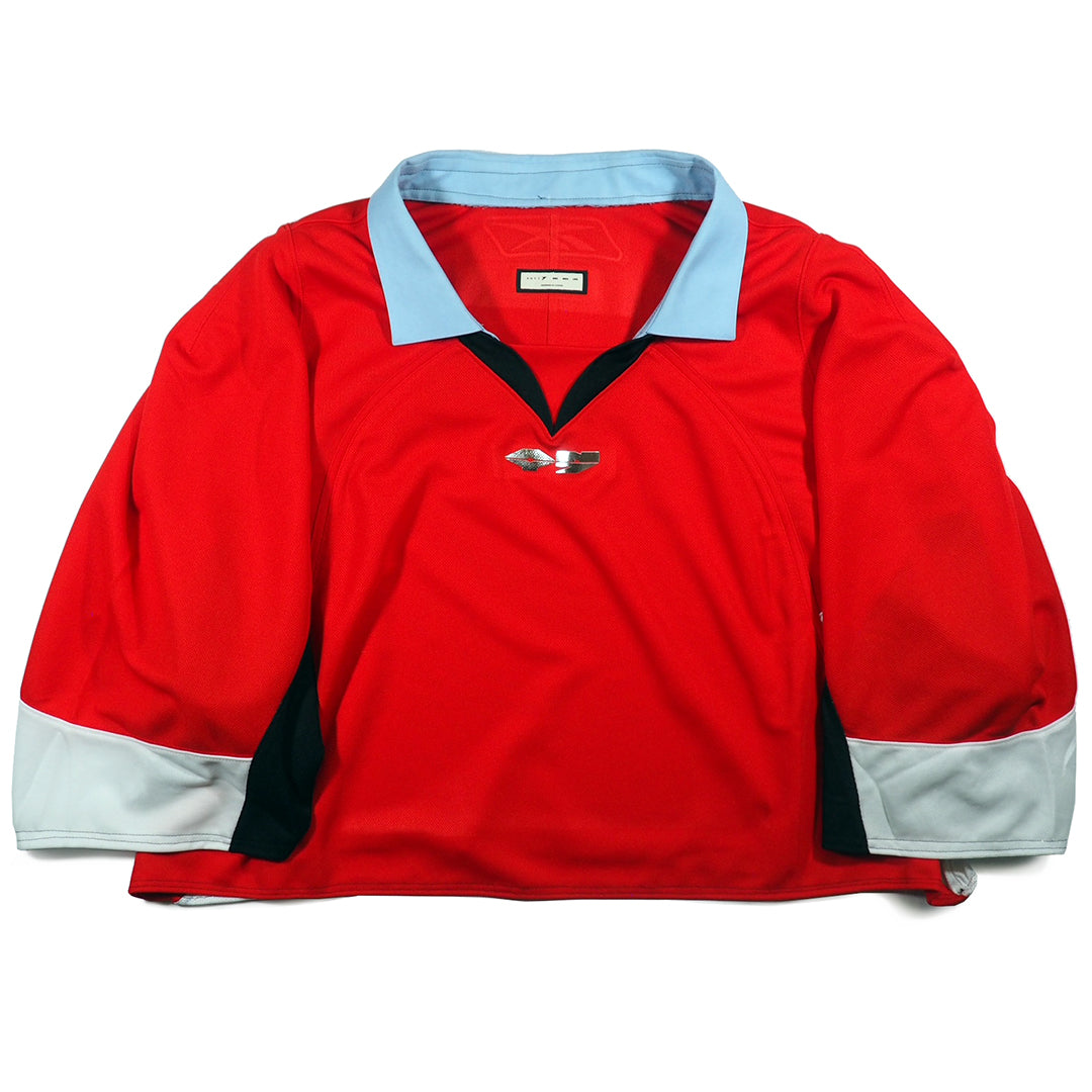OVRLNDR JERSEY DRESS HOODIE - RED