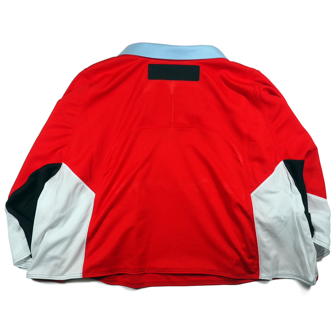 OVRLNDR JERSEY DRESS HOODIE - RED