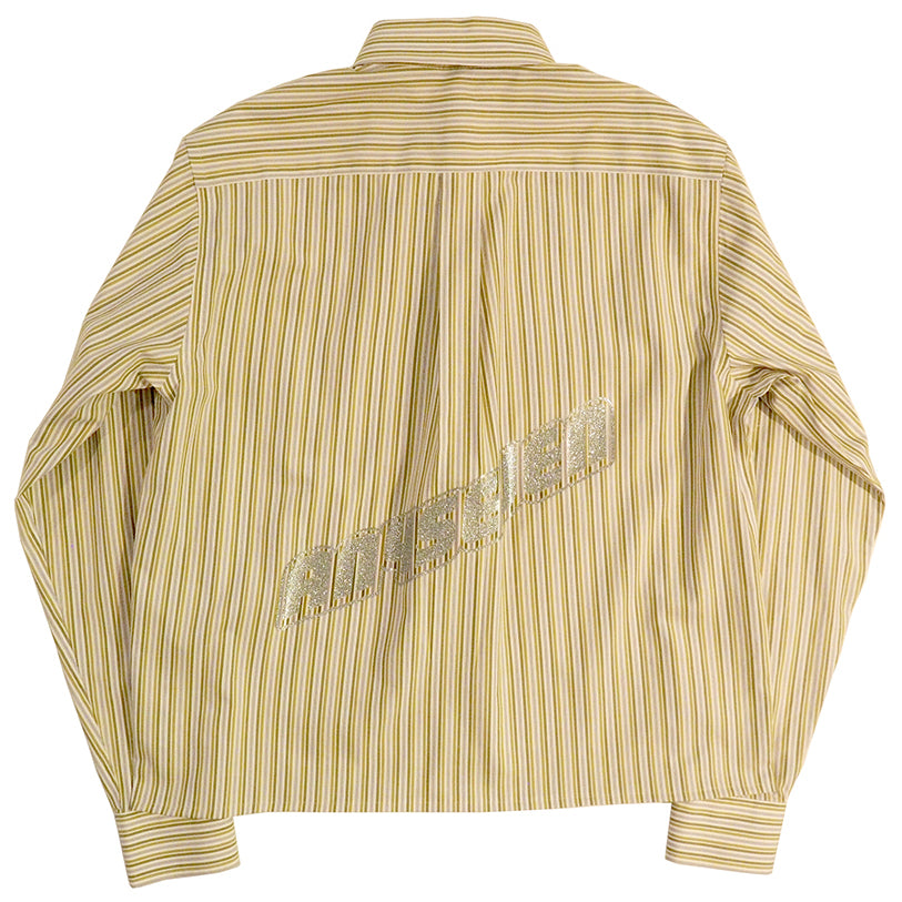 CREAM LAMBO LOGO CHOPD LS DRESS SHIRT