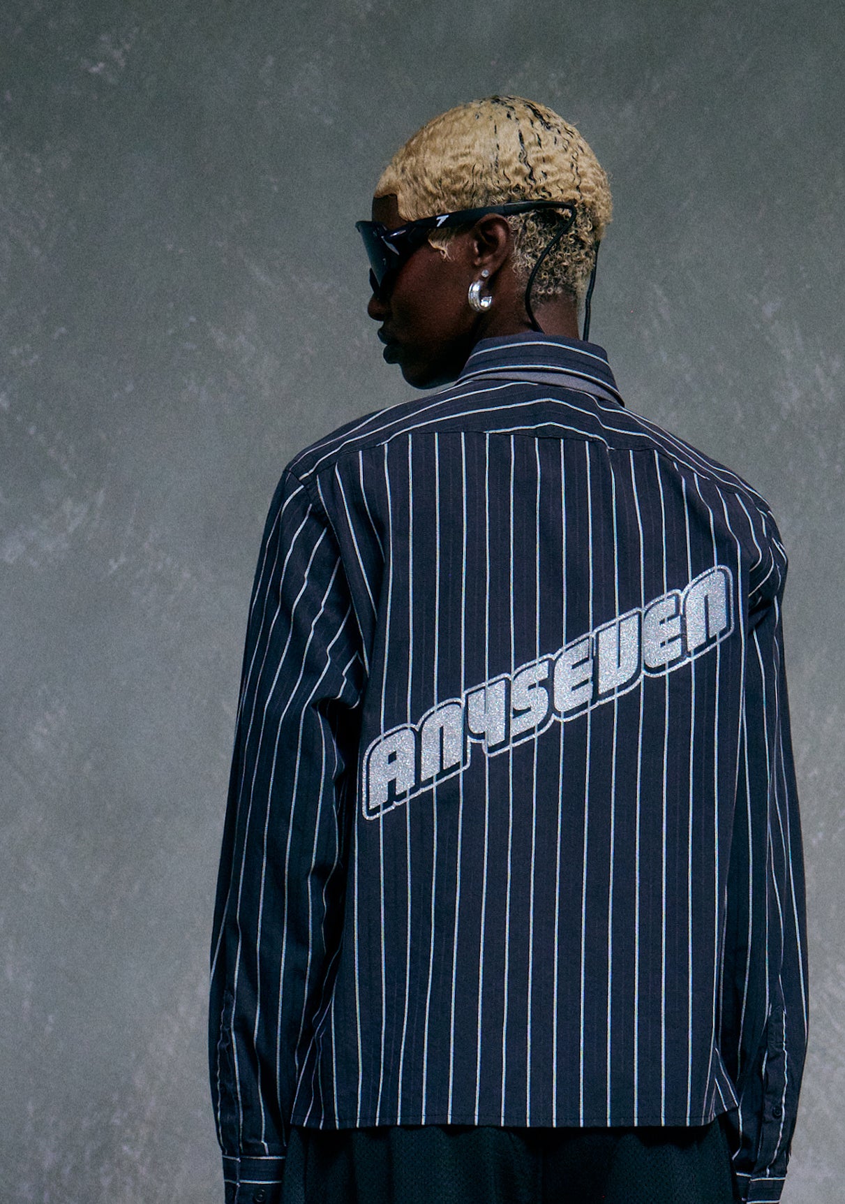 LAMBO LOGO CHOPD LS DRESS SHIRT - Black