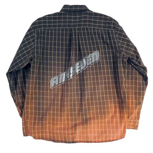 BURST ORANGE LAMBO LOGO VINTAGE FLANNEL LS SHIRT