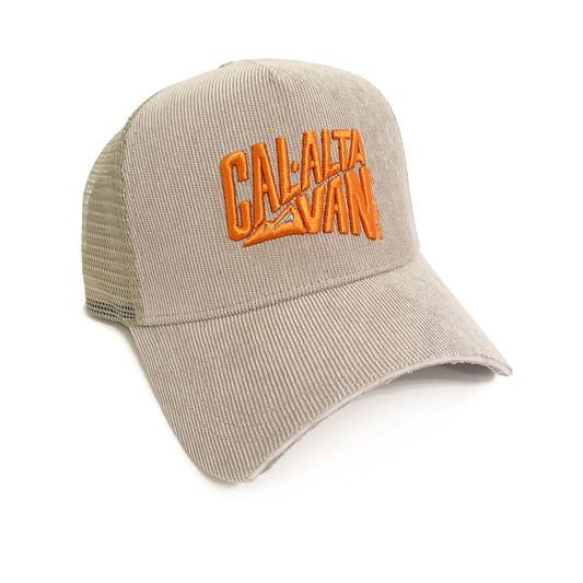 TAN CAL-ALTA VAN CORD TRUCKER HAT