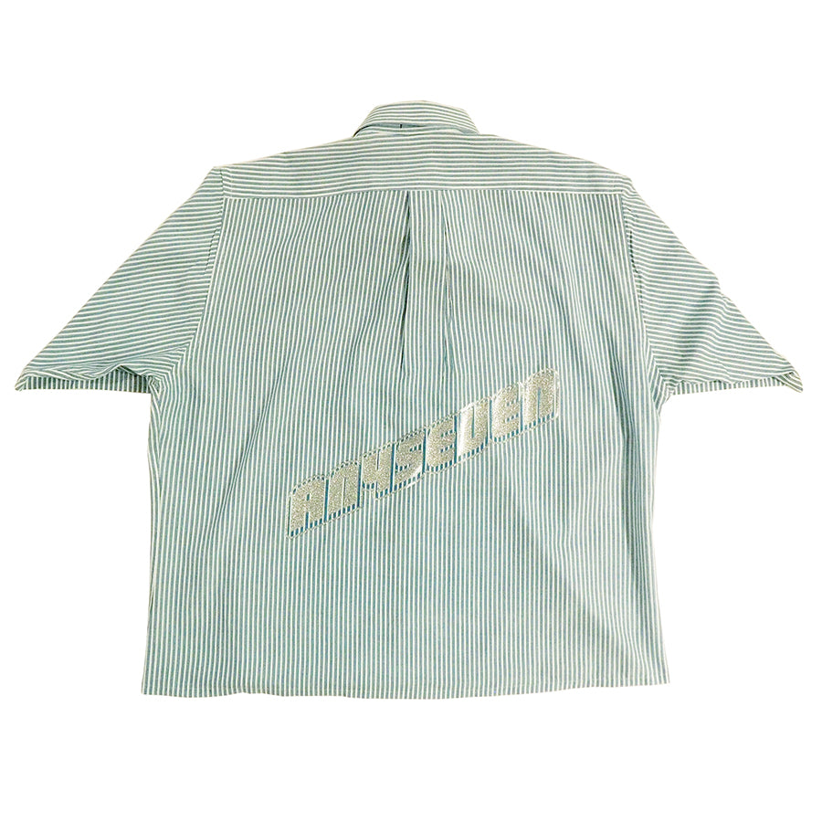 Lambo logo Chopd Dress Shirt - Wht / Aqua