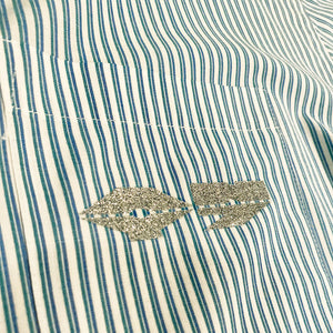 Lambo logo Chopd Dress Shirt - Wht / Aqua