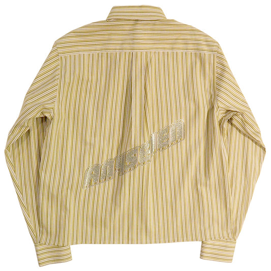 CREAM LAMBO LOGO CHOPD LS DRESS SHIRT