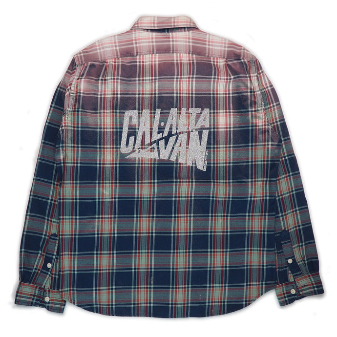 CAL-ALTA Van Club Vintage Flannel Shirt - Acid Dust Dark Blue, Red, Mint