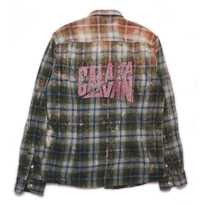 CAL-ALTA Van Club Vintage Flannel Shirt - Acid Drip Olive, Turquoise, Black