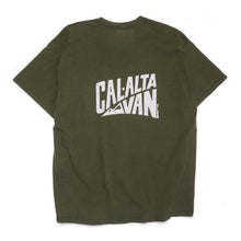 Load image into Gallery viewer, CAL-ALTA Van Club Signature Dyed T-Shirt - Military Green / Silver Crystal