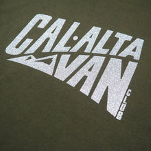 Load image into Gallery viewer, CAL-ALTA Van Club Signature Dyed T-Shirt - Military Green / Silver Crystal